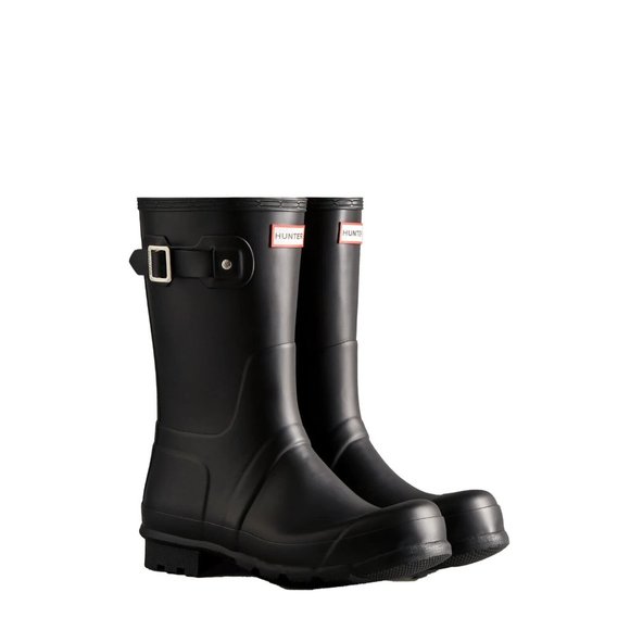 HUNTER MEN\'S ORIGINAL BLACK SHORT RAIN BOOTS